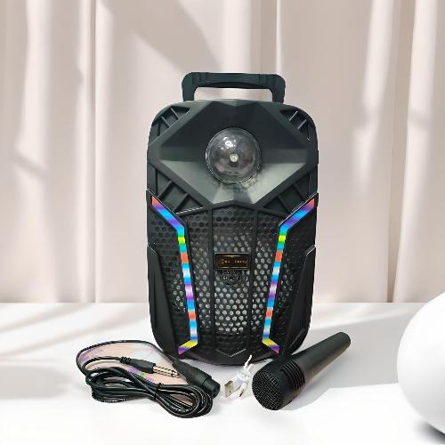 BRAIN POWER QS 2602 Speaker 6.5 Inci Portae - Speaker Troli LED Karaoke Free Mic - speaker QS-2602
