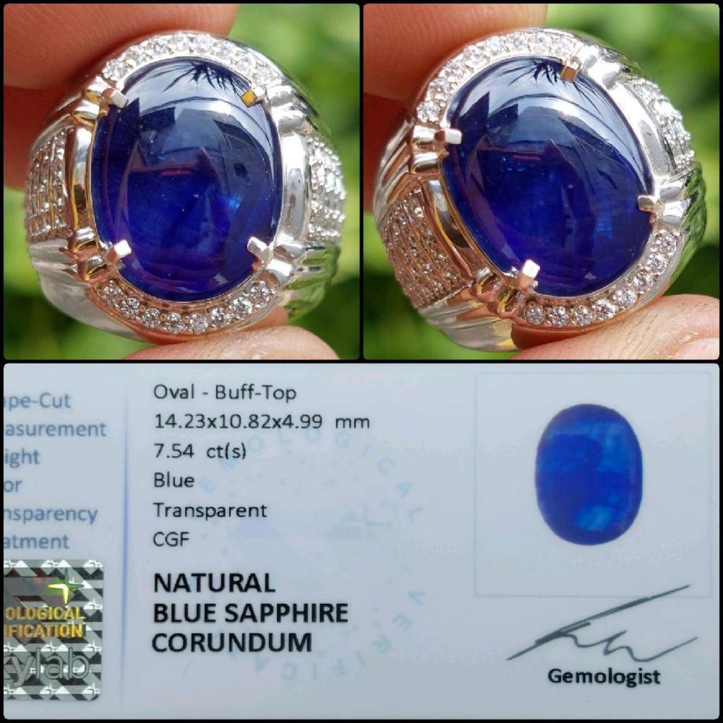 Natural Blue Sapphire Royal Blue Color Crystal Cabochon Gems Batu Permata Safir Biru Asli