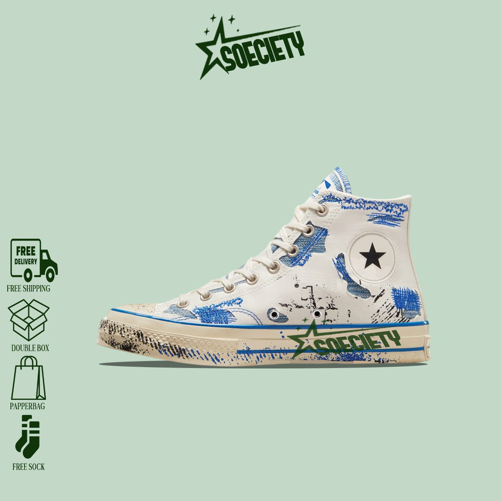 Sepatu Sneakers Converse Chuck Taylor All Star 70 High Ader Error White Blue Imperial A05351C BNIB U