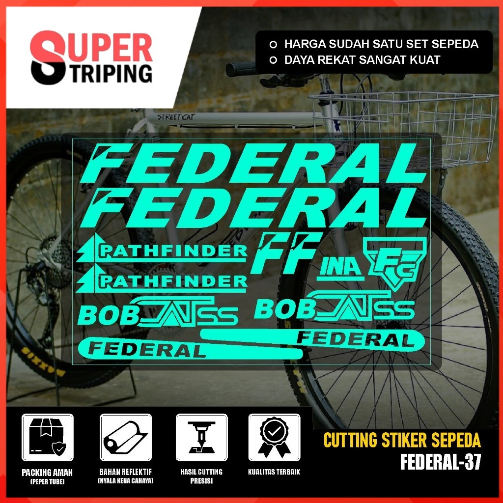 Cutting Sticker Sepeda FEDERAL Bob Cat Pathfinder SS Stiker MG 34 MTB BIKE Streetcat 550 SX SET 37