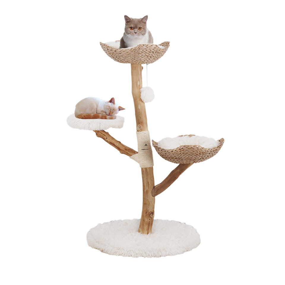 Manufacturer Wholesale Rattan Weaving Natural Cat Tree Real Wood