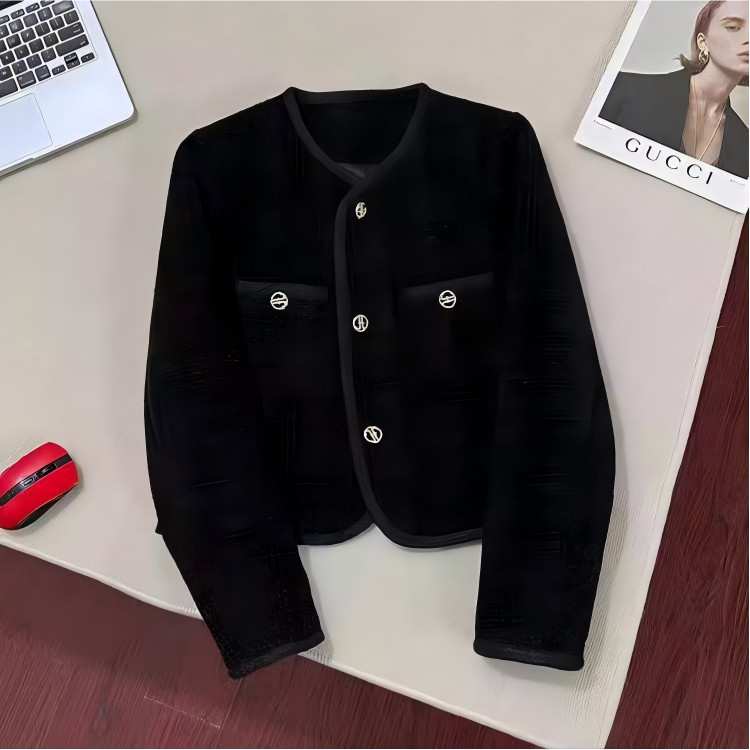 BAJU Outer Premium Hitam Wanita Kekinian Panjang Blazer Crop Top Lengan Panjang Baju Outer Kondangan