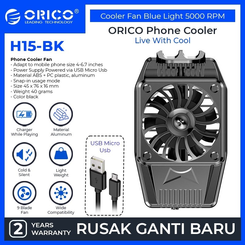 ORICO - H15  Phone Cooler Fan Blue Light 5000 RPM