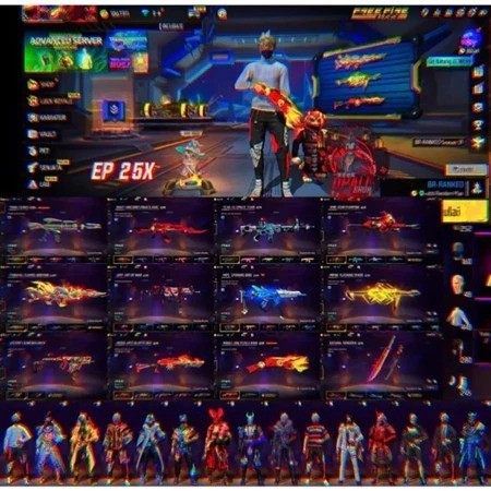 (Cek Deskripsi)=======================FF FREE FIRE Elite Pass Cees Gank Versi SG EVO OPM Sayap FF