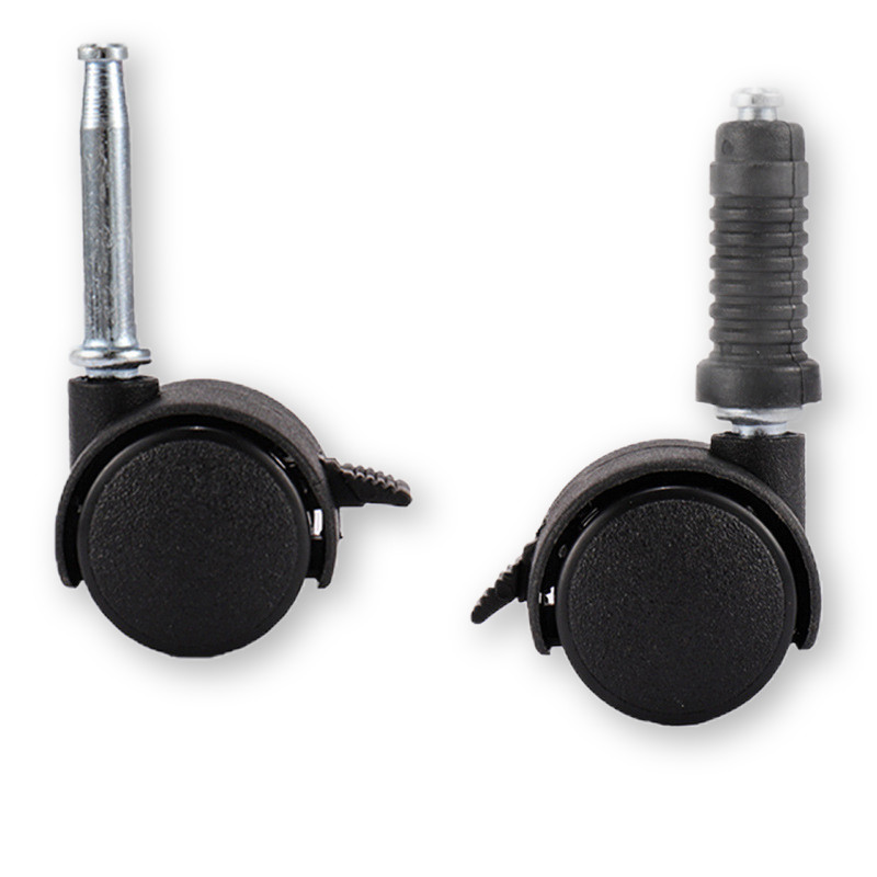 Roda Putar untuk Furnitur, Kursi Kantor, Tempat Tidur Bayi, Sofa, Roda Plastik Berputar dengan Rem, 