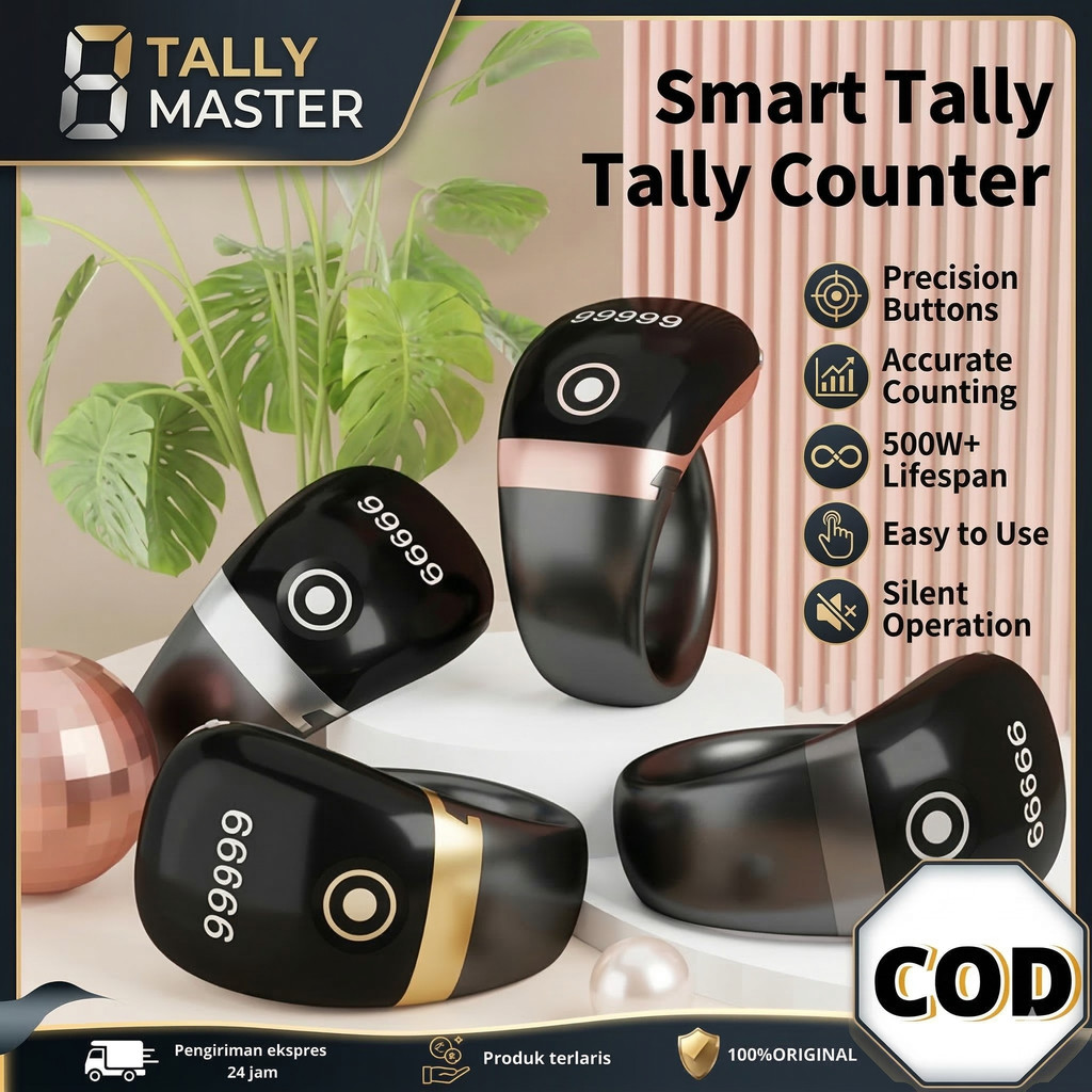 Tasbih Digital Cincin Smart Zikr Ring Lite Bluetooth - LED Pengingat Getar Alat Dzikir Muslim