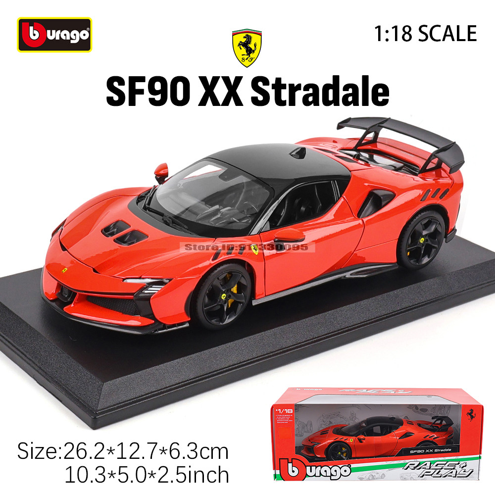 Bburago 1:18 Ferrari SF90 XX Stradale 296GTB FXXK EVO SF90 SP1 MONZA racing model simulation car mod