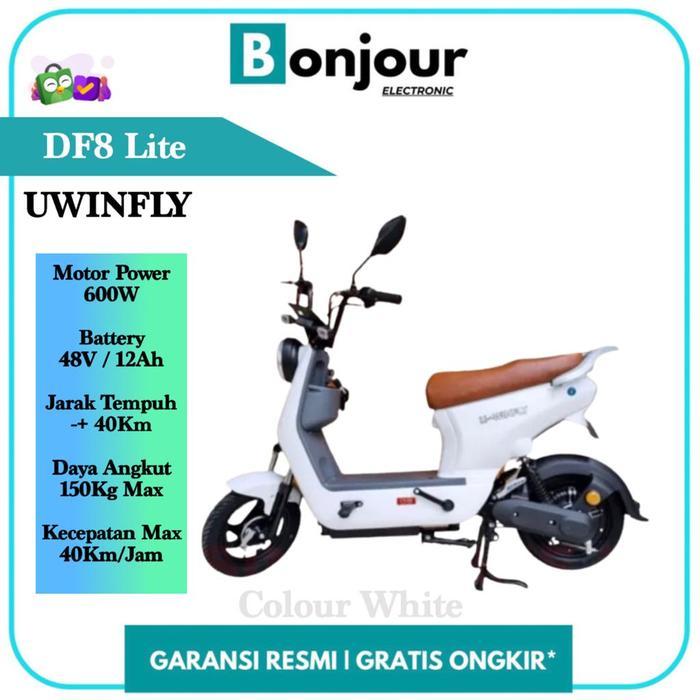 Sepeda Listrik Uwinfly DF8 Dragonfly 8 Baterai 48V/12Ah - White [ORI]