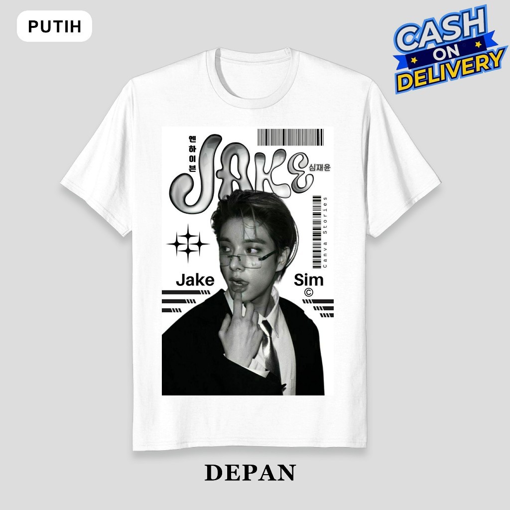 Baju Kaos Tshirt En Initial " JAKE V2 " Sunghoon Sunoo Jungwon Niki Jay Heeseung ENHYPEN Kaos Wanita