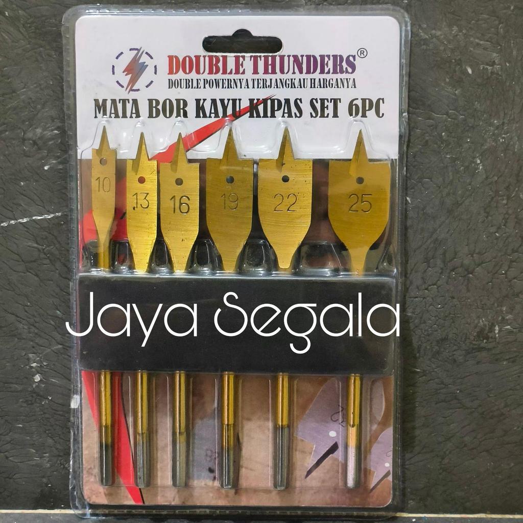 Mata bor kayu kipas set 6 pcs Mata bor pelubang kayu Wood spade bit