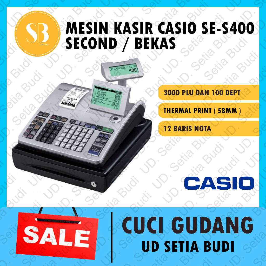 JAMIN MURAH Mesin Kasir Casio SE-S400 Cash Register Casio SE-S400 Original Refurbish / Bekas Tanpa D
