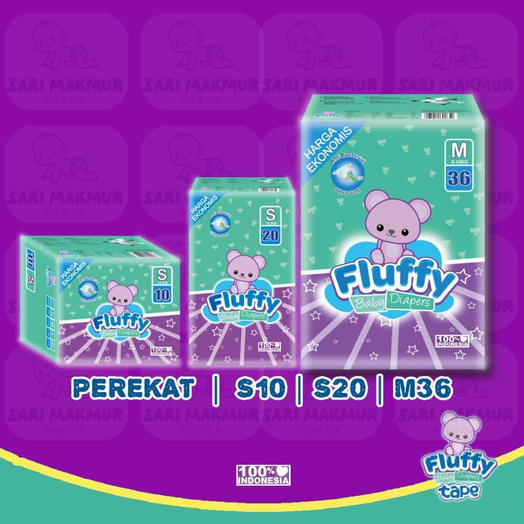 Fluffy Pampers Murah Promo Popok Baby Tipe Perekat Satuan Newborn S10 S20 M36