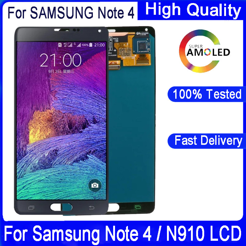 5.7''Super AMOLED LCD For Samsung Note 4 N910 N910F N910C N910A N910H LCD Display Tou Screen Digitiz