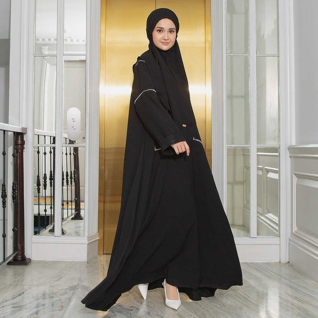 Lozy Hijab - Sahla Abaya Set (Gamis Set Bergo Syari Haji dan Umrah Bahan Nadeem/Kareem Anti UV)