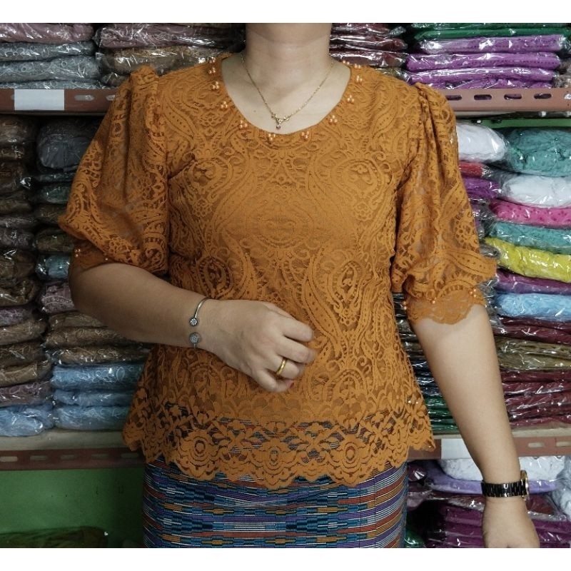 RN BLUS SEMI RENDA ATASAN BROKAT BAJU SEMI KEBAYA KEKINIAN