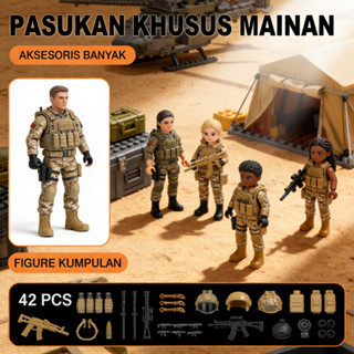 Balok Susun Tentara Swat Team Minifigure Military Mainan Mini