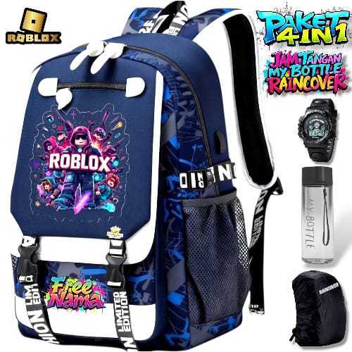 SPS - [FREE NAMA] TAS SEKOLAH ANAK LAKI LAKI KARAKTER GAME ROBLOX - RANSEL SD SMP COWOK