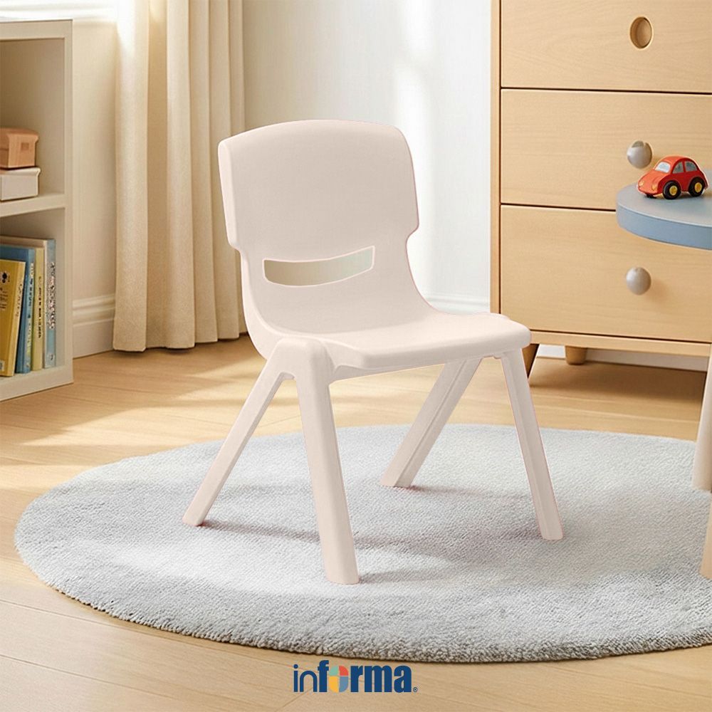 Informa Yaris Kursi Anak - Krem Beige Tempat Duduk Anak Kids Chair Bangku Sandaran Bangku Kecil Bali