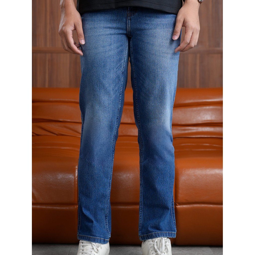 FOREX Celana Jeans Pria Biru Regular Fit Stretch DLRS3636