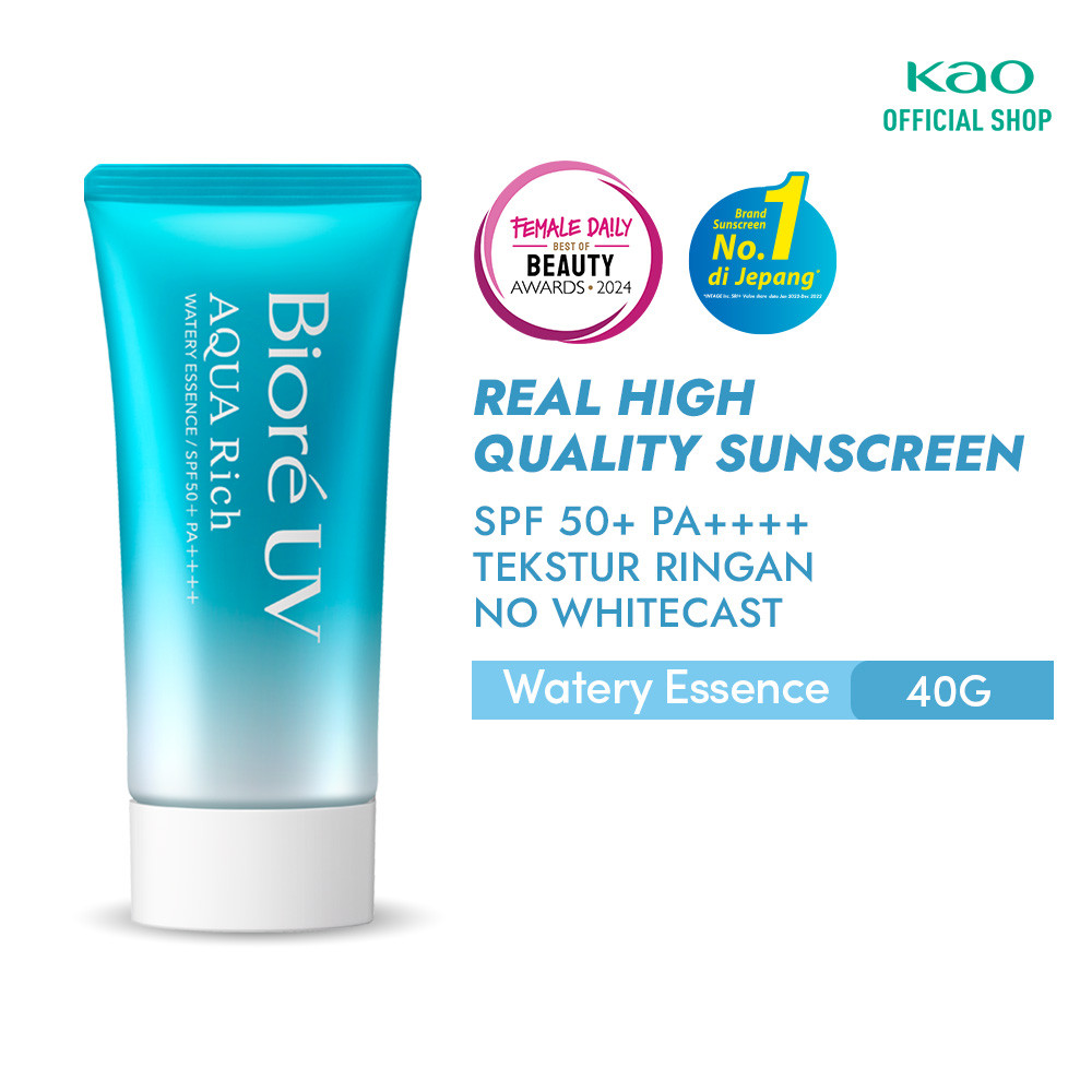 Biore UV Aqua Rich Skincare Sunscreen Waterproof Double UV Filter Watery Essence 40GR