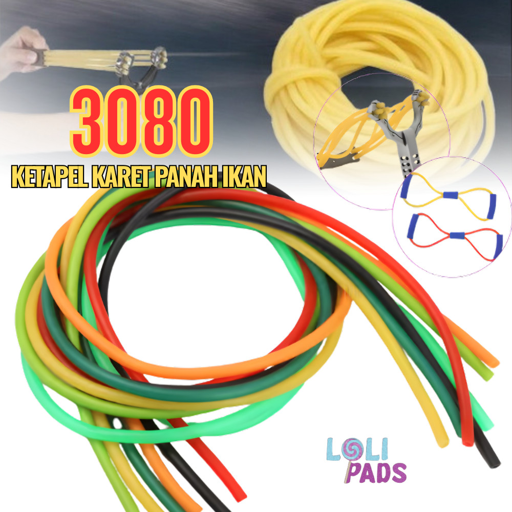 Karet Panah Ikan 3080 Speargun Tebal 8mm Lobang 3mm Ketapel Ikan Panah Slingshot Rubber Tube Elastis