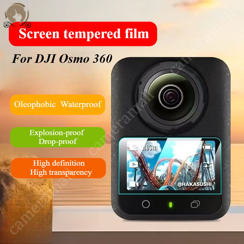Pelindung Layar HD Anti Ledakan Kaca Tempered Kekerasan Tinggi 9H untuk DJI Osmo 360