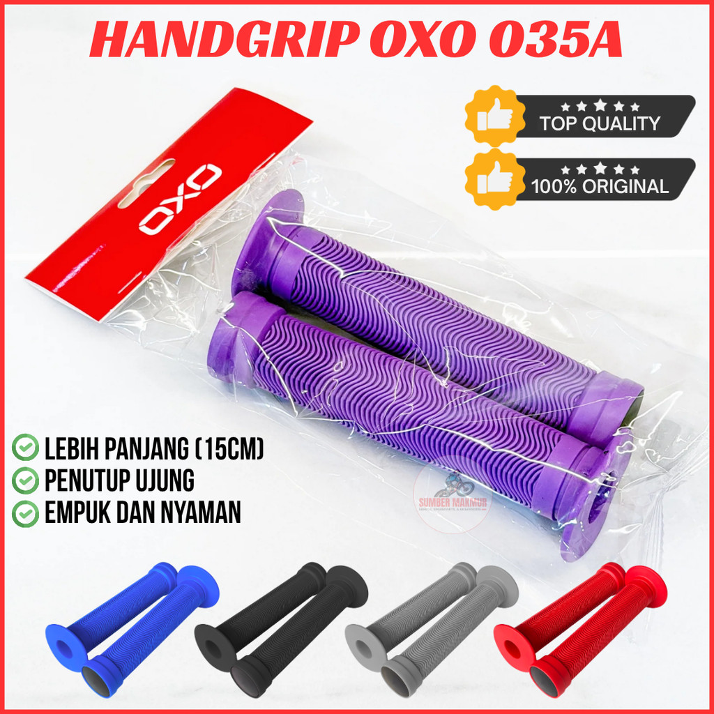 Handgrip Grip Sepeda OXO 035A Penutup Ujung - Karet Empuk dan Halus, Panjang 15cm, Universal