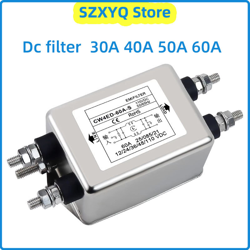 Filter EMI DC satu dan dua tahap CW4EL2D-30A-S CW4ED-40/50/60A-S 110VDC, filter catu daya, pemurni d