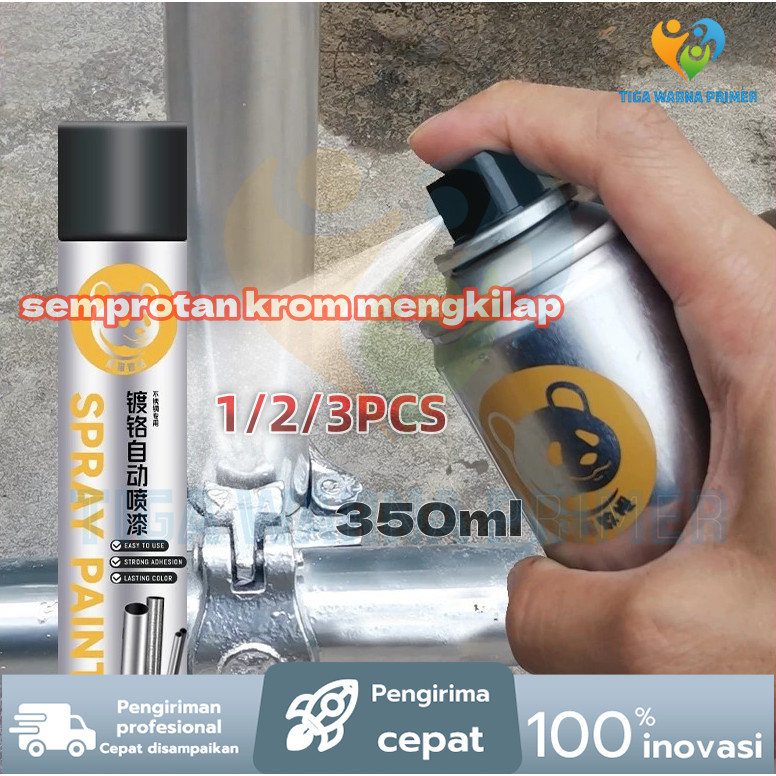 TWPR STOK 350 ML Cat Semprot Chrome Sapporo Chrome Spray Paint Anti Karat Warna Stainless Tahan Pana