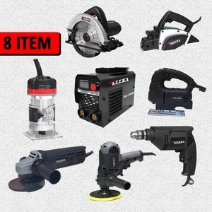 PROMO PAKET (8 in1) Mesin Las Listrik 450 watt MMA 120A IGBT 450 watt + Mesin Gerinda 4inch + Bor 10