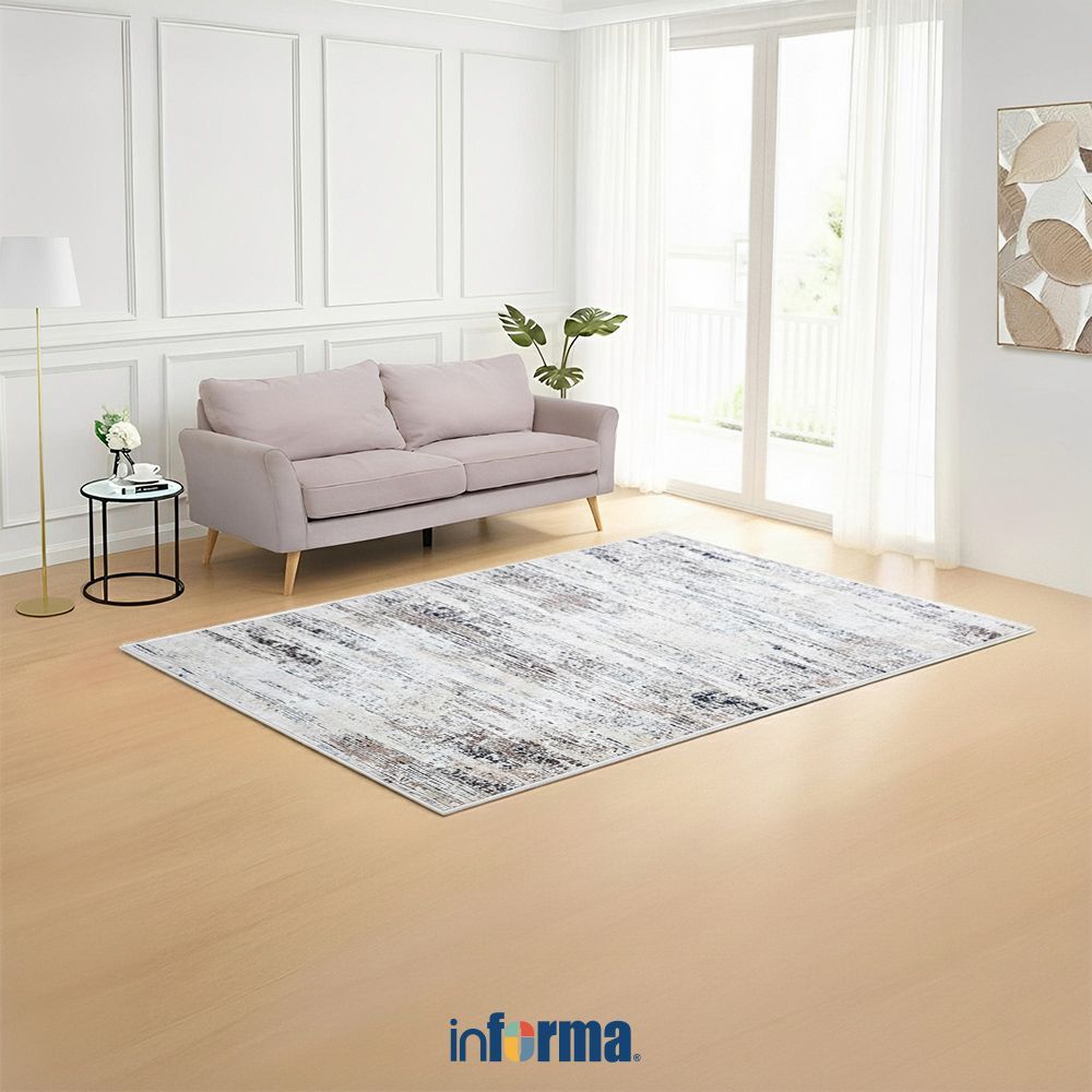 Informa Genesis Karpet 28260 - Putih Alas Lantai Dekoratif Rug Permadani Karpet Rumah