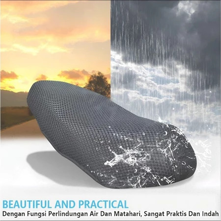 3D Sarung Jok Sepeda Motor Jaring  Bersirkulasi Antiselip Aksesori Bantalan Sarung Jok Skuter Sepeda