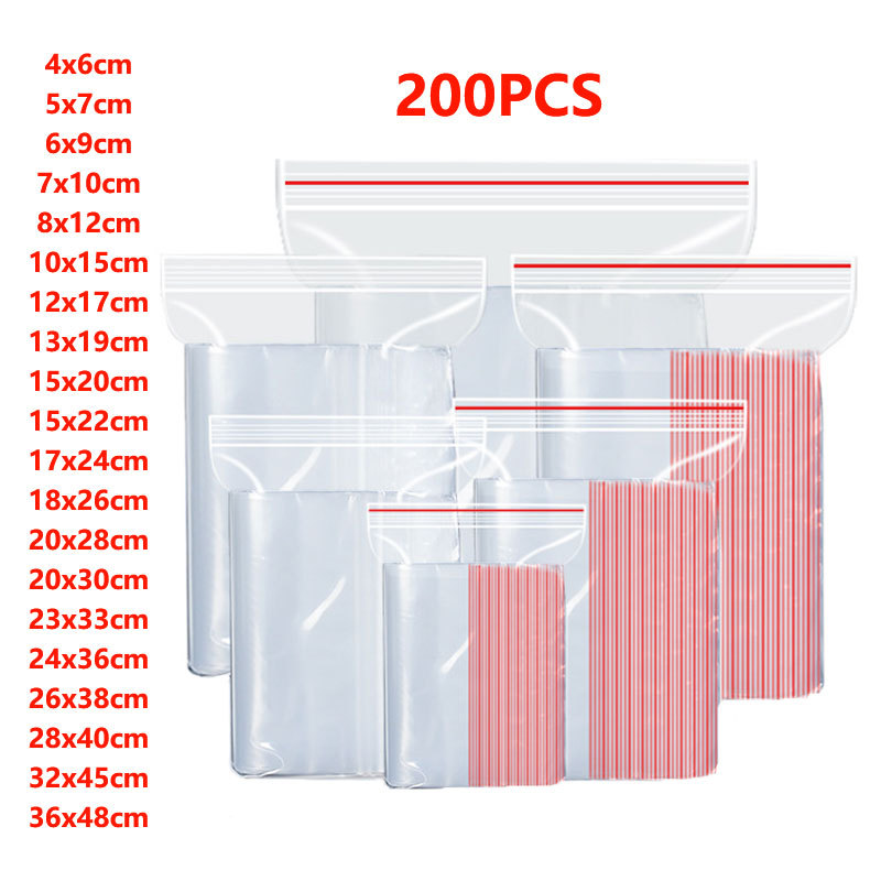 Small Zip Lock Plastic Bags Reclosable Transparent Bag Vacuum Storage Bag Clear Bags Ziplock Food St