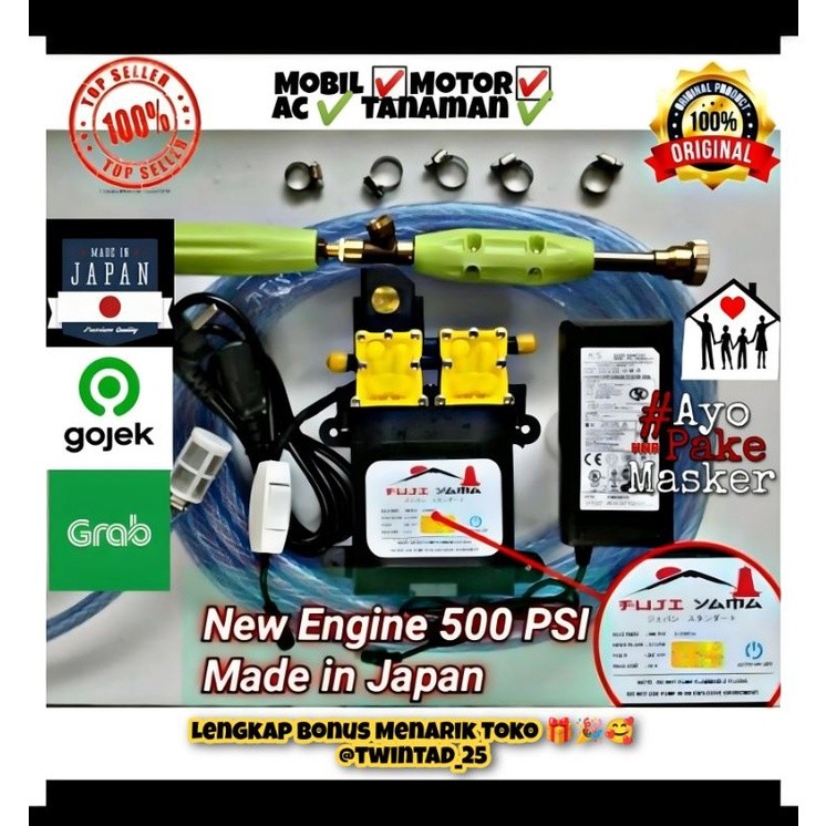 Alat Mesin Cuci 500 PSI Jet Cleaner Terbaru Made in Japan Motor Mobil PUMP Steam Jet Cleaner