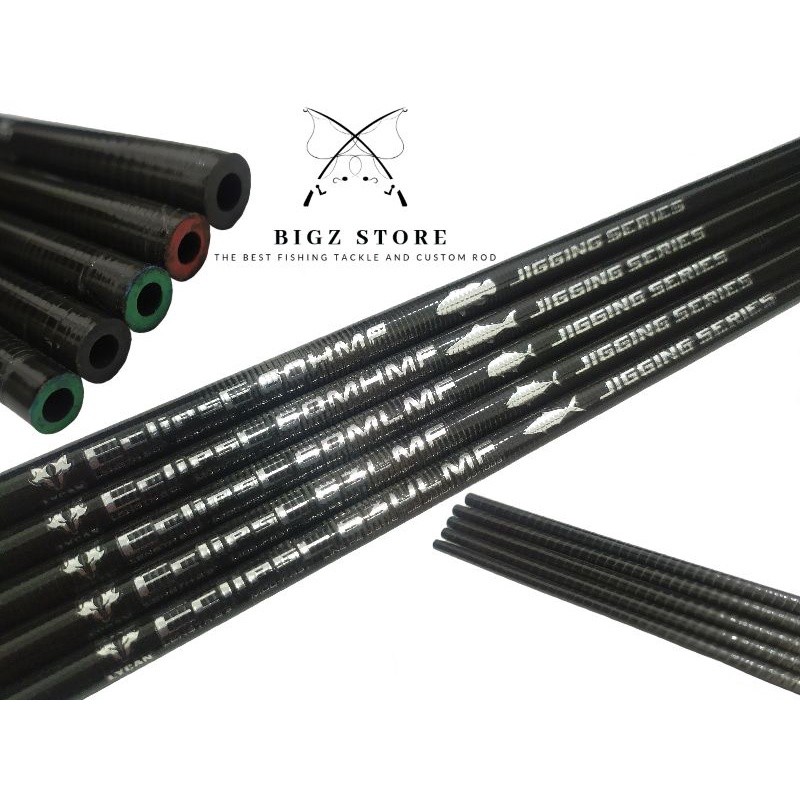 Bisa (COD) BLANK CARBON LYCAN ECLIPSE JIGGING SERIES ONE PIECE FULL MOTIF SPIRAL PE 0,4-0,8 0,6-1,2 