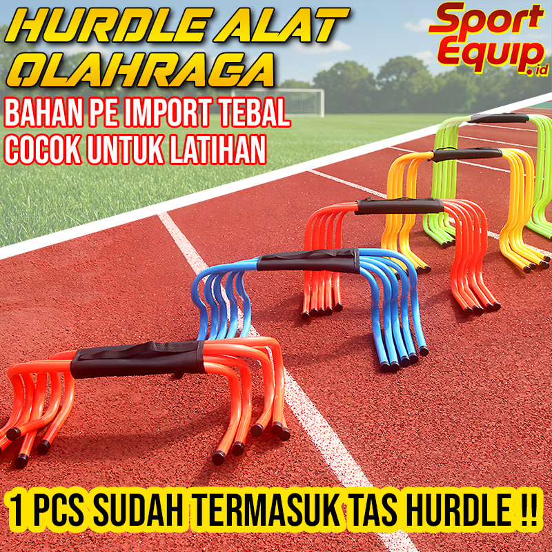 Hurdle Rintangan Olahraga PVC 23–50 cm Set 1 Pcs, Alat Latihan Agility Speed dan Lompat untuk Atleti