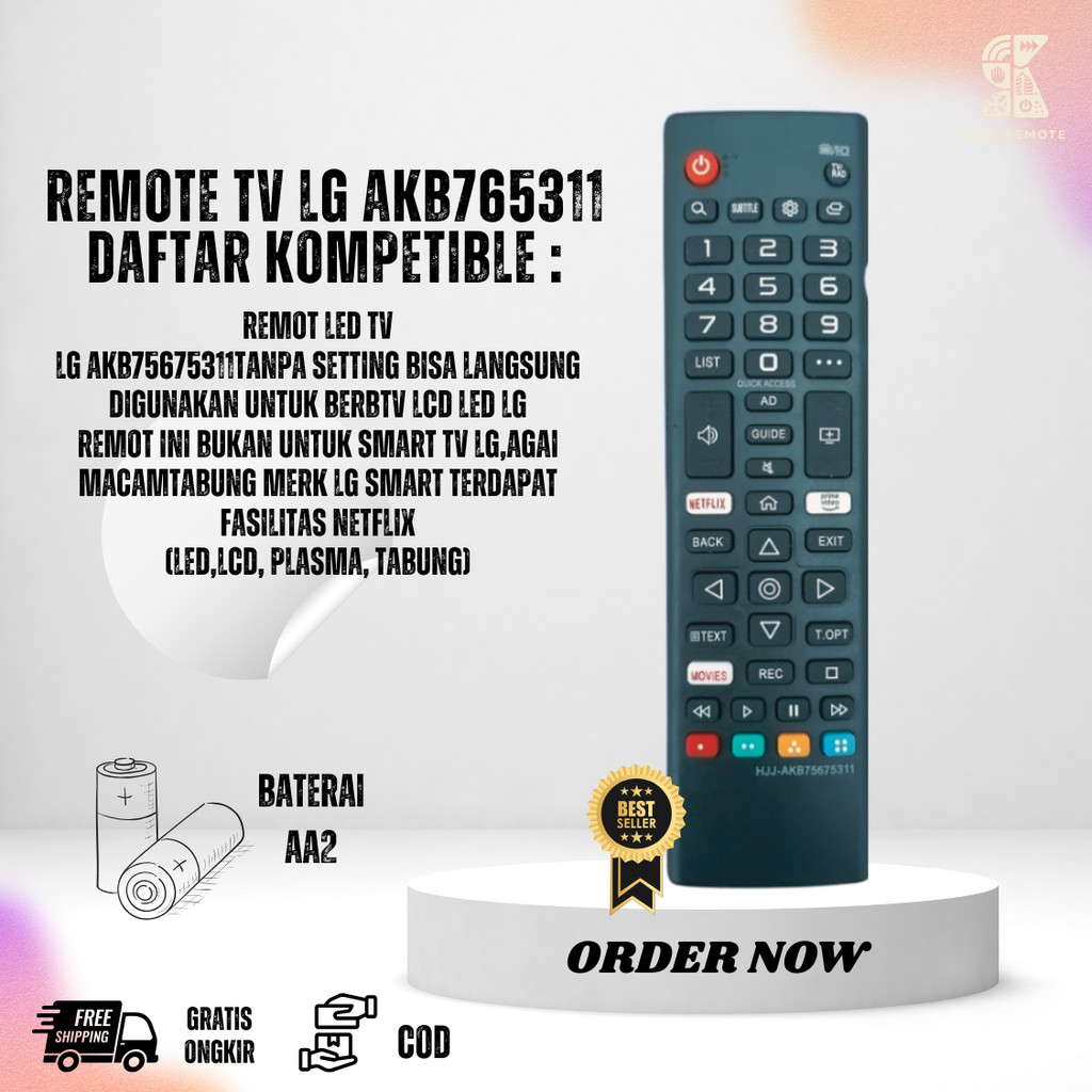 REMOT REMOTE TV LG SMART TV AKB75675311