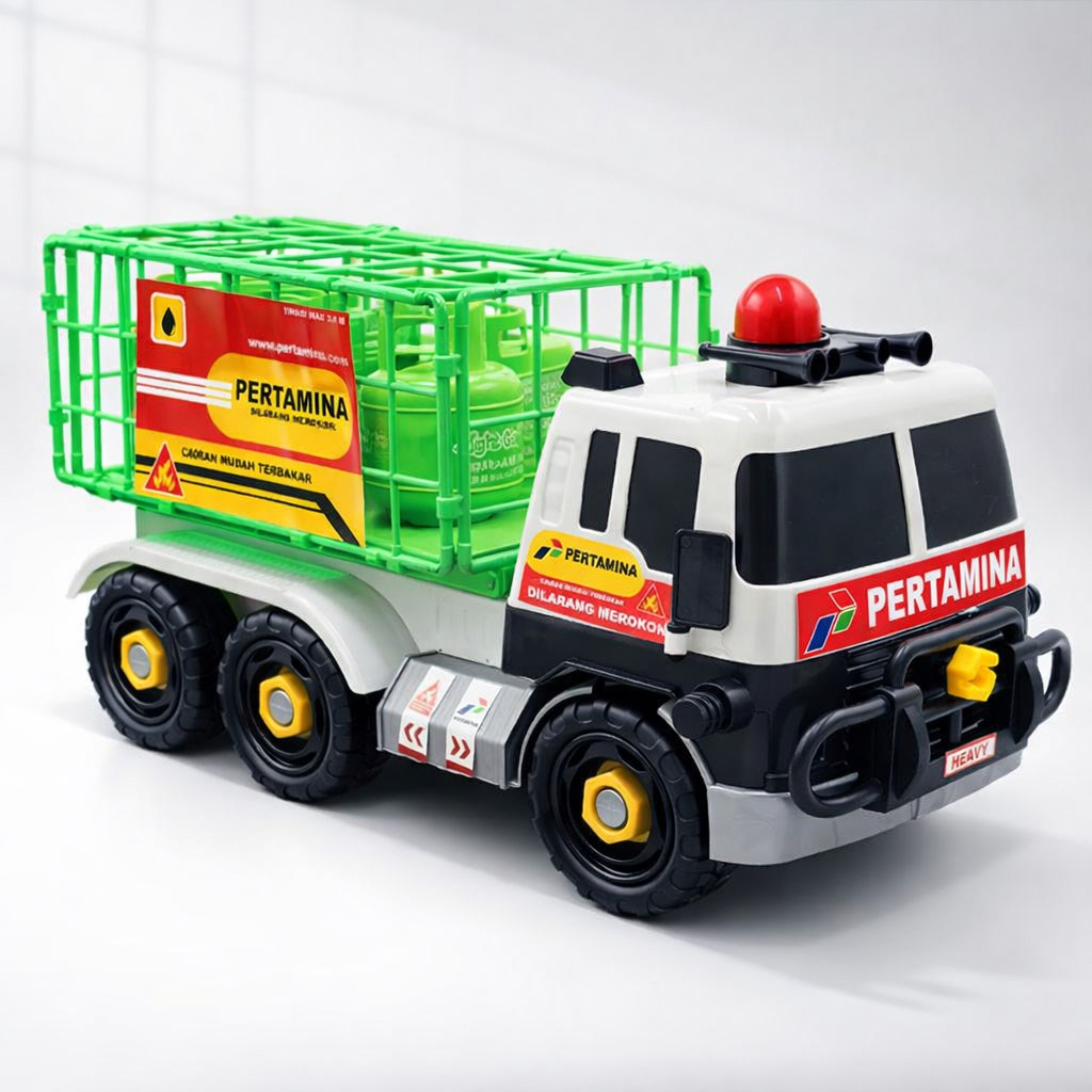 VALLPLAY Mainan Mobil Truk Pertamina Gas Elpiji - Truck Besar