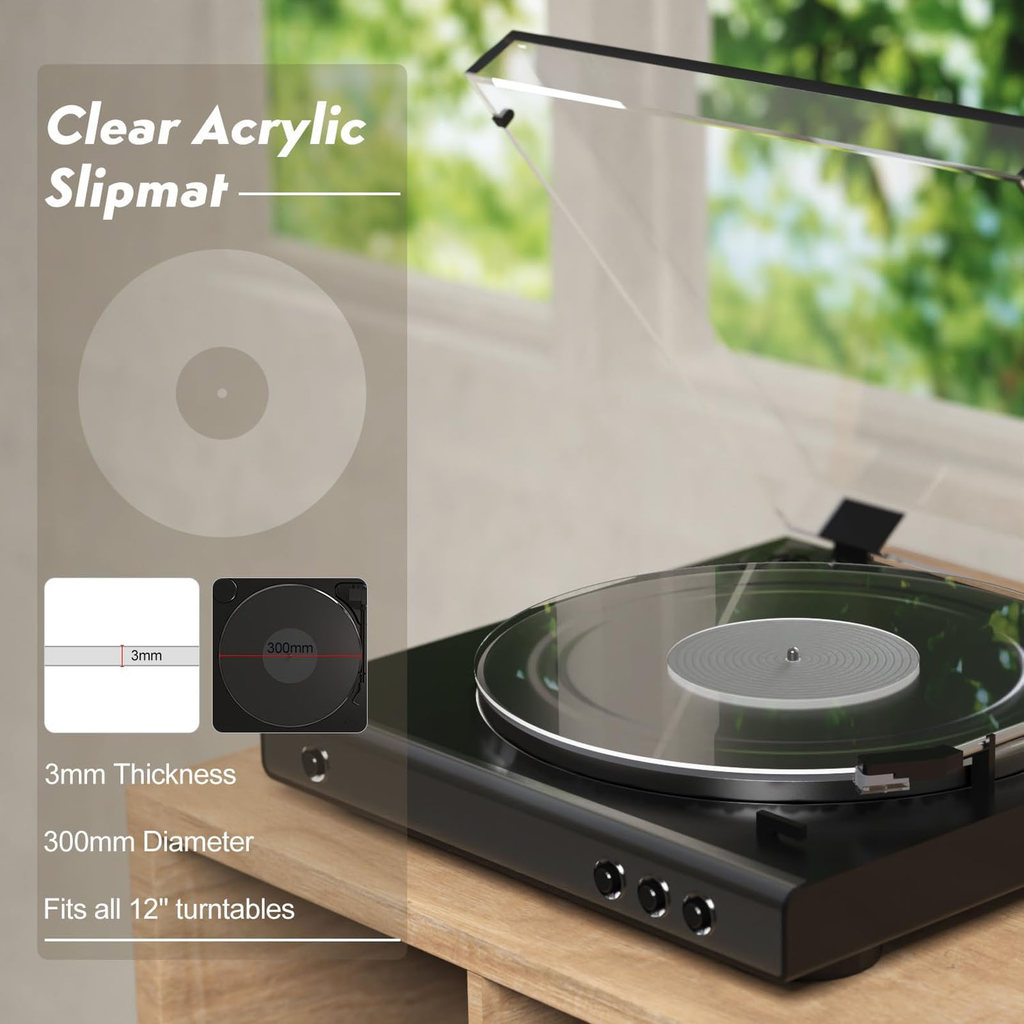Acrylic Turntable Mat Turntable Mat Acrylic Anti Static Noise Reduction Turntable Slipmat for 12inch