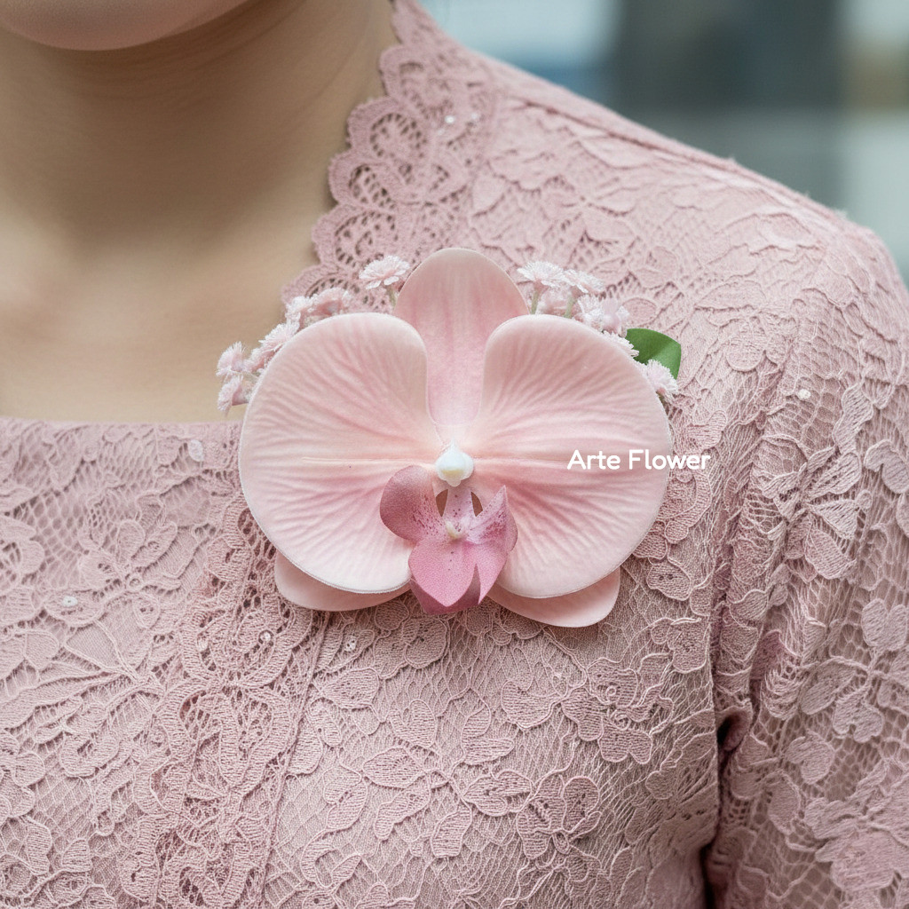 Bros Bunga Anggrek Kebaya Wisuda Corsage Anggrek Kebaya Wanita | Bros Anggrek Kerudung Wisuda