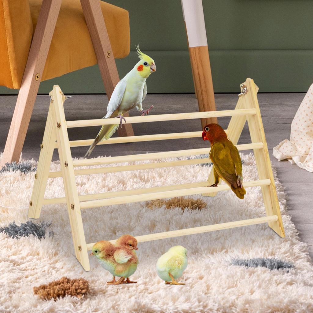 Wooden Chicken Roost Stand Bird Perch Parrot Cage Training Accessories Hen Jungle Gym Toy for Backya