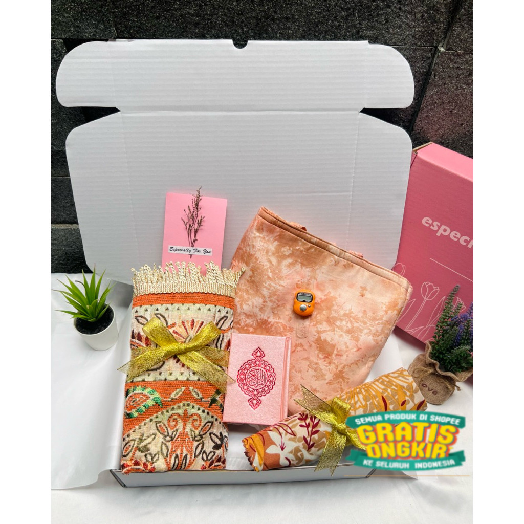 Hampers Lebaran/Hampers Mukena/Paket Alat Sholat Wanita/Kado pernikahan/kado ulang tahun/kado ultah 