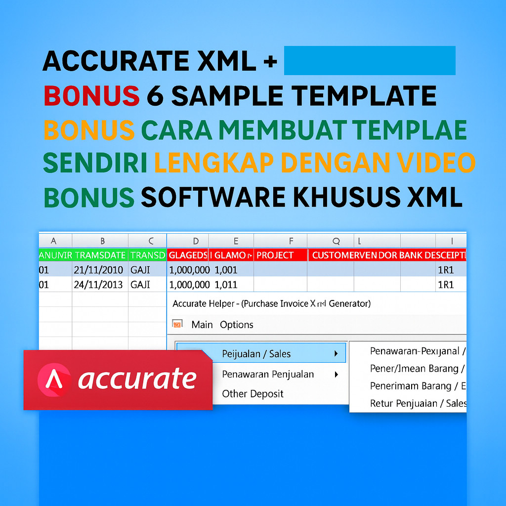 Software Aplikasi Accurate XML Helper Export Import Data Accurate 4 & 5