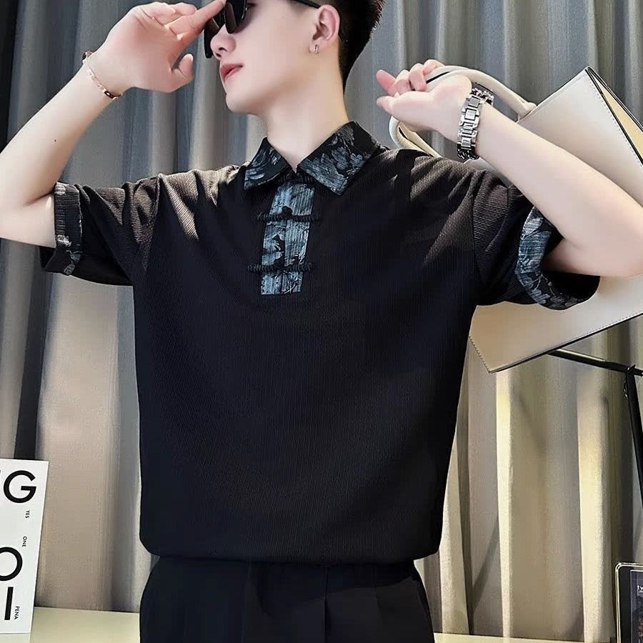 Kemeja pria Cina baru lengan pendek kemeja kasual