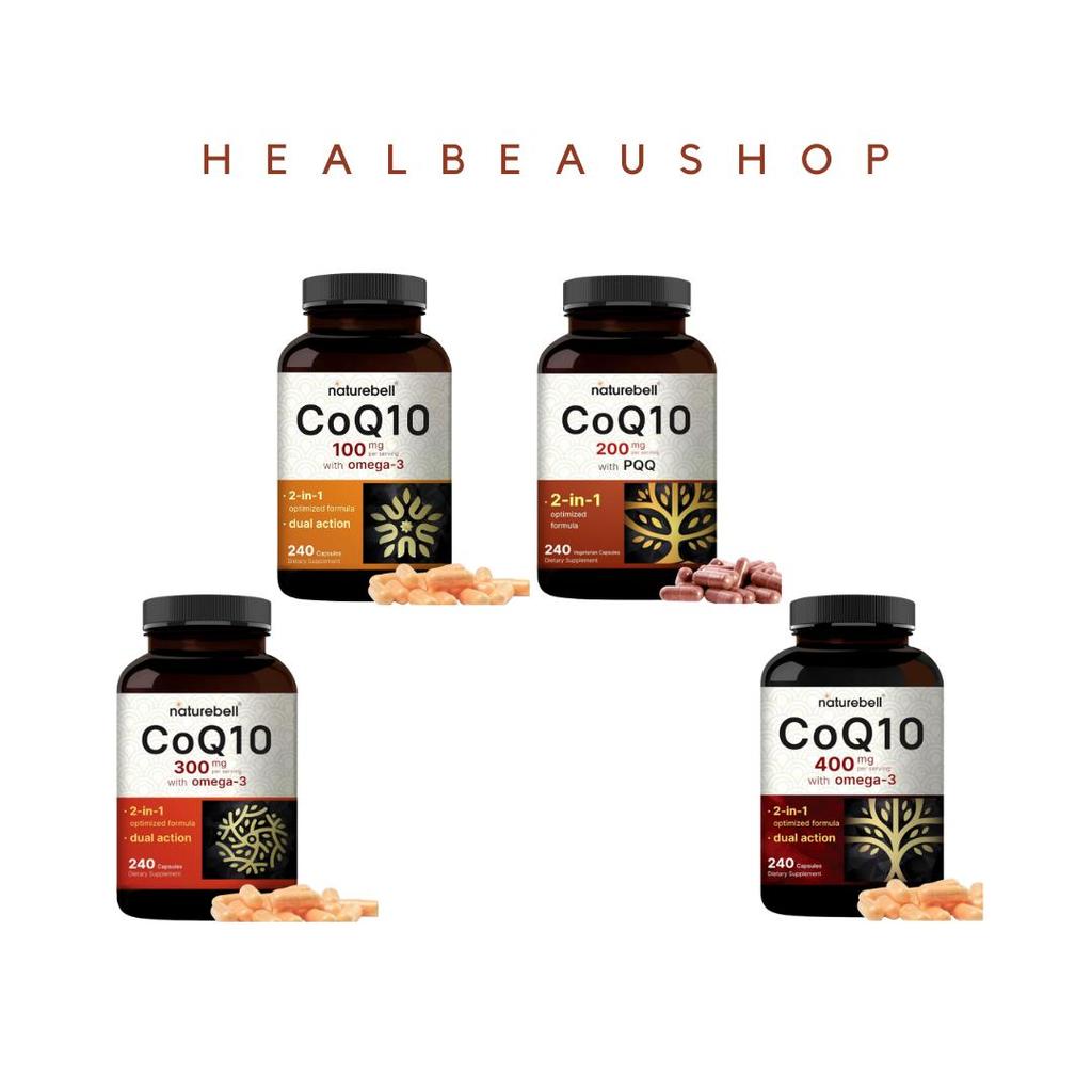 Naturebell Coq10 100mg 200mg 300mg 400mg 240caps Antioksidan Jantung Ori USA