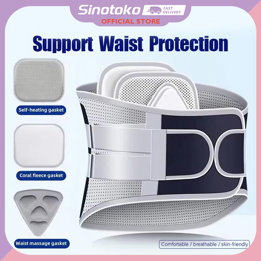 Korset Lumbal Medis dengan Bantalan Pemanas Magnetik – Penyangga Ganda Tulang Keras, Bantu Kurangi N
