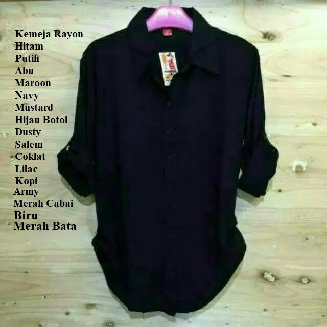 Kemeja Hitam Wanita Atasan Polos Jumbo Basic Ukuran M L XL XXL XXXL Terlaris Modis Cantik Putih Navy