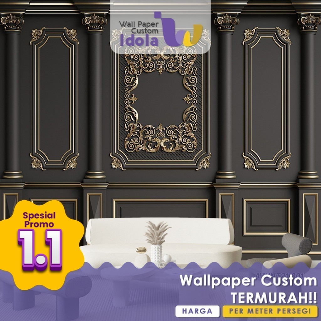 Wall Banner | Wall Banner Ruang Tamu | Wall Banner Motif Abstract 1 | Wall Banner Gambar Moulding Vi