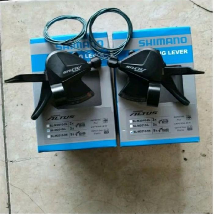 shifter shimano original 3 x 9 speed 3speed 9speed altus SL M2010 kiri kanan left right sepeda mtb l