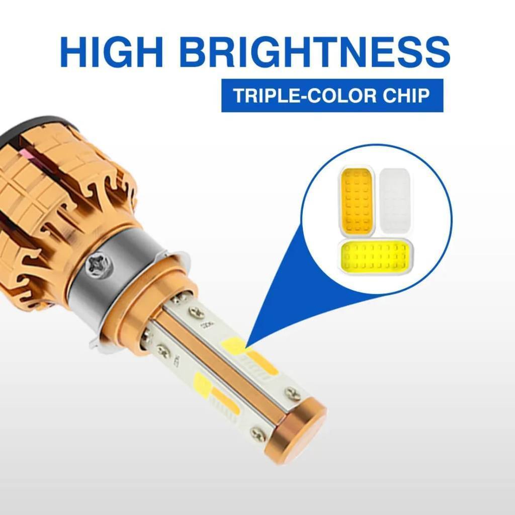 LAMPU LED HEADLAMP FOGLAMP MOTOR LAMPU DEPAN 3 WARNA LAMPU DEPAN 3 IN 1 WATERPROOF UNIVERSAL